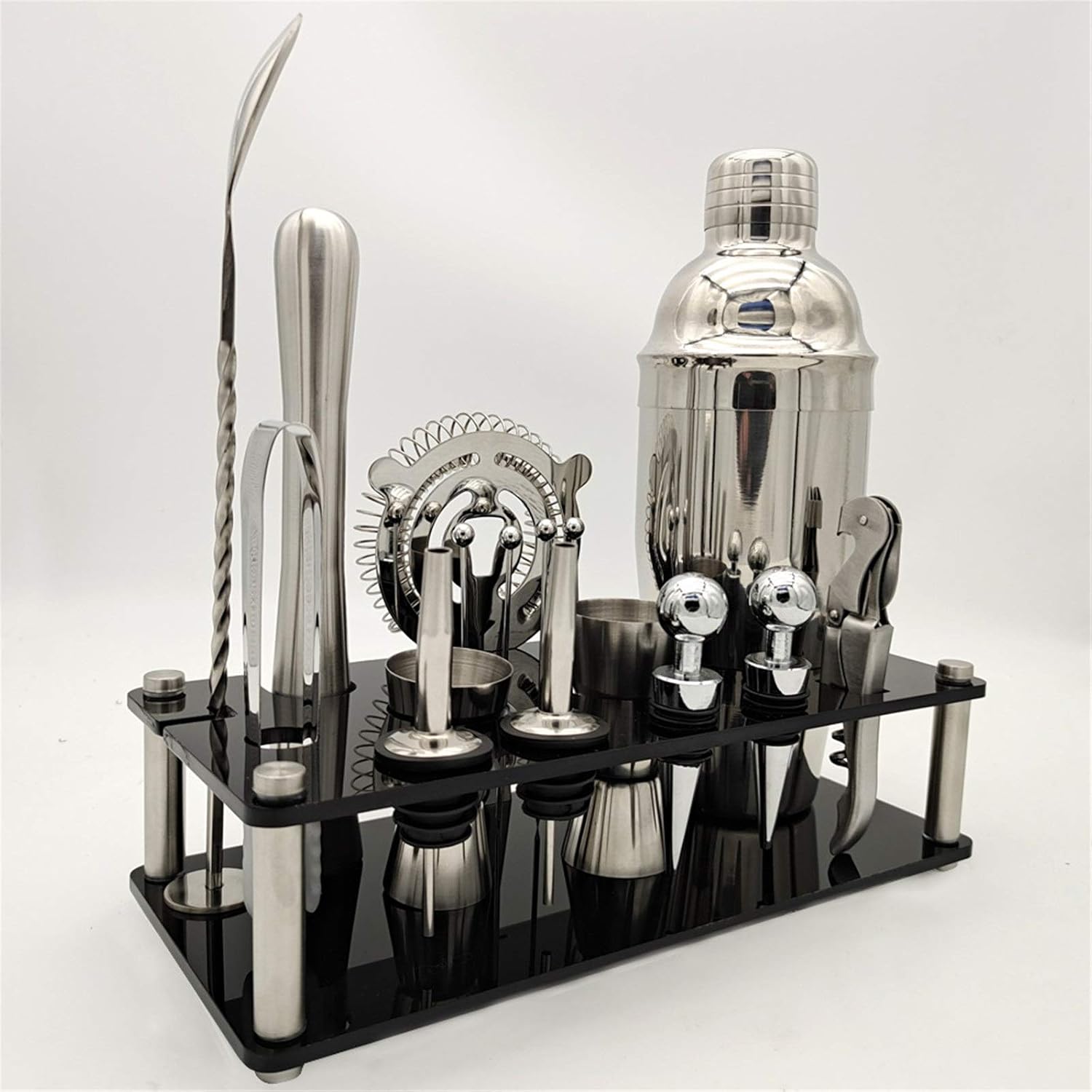 カクテルシェーカーセット 17点セットアクリルスタンドステンレス製の